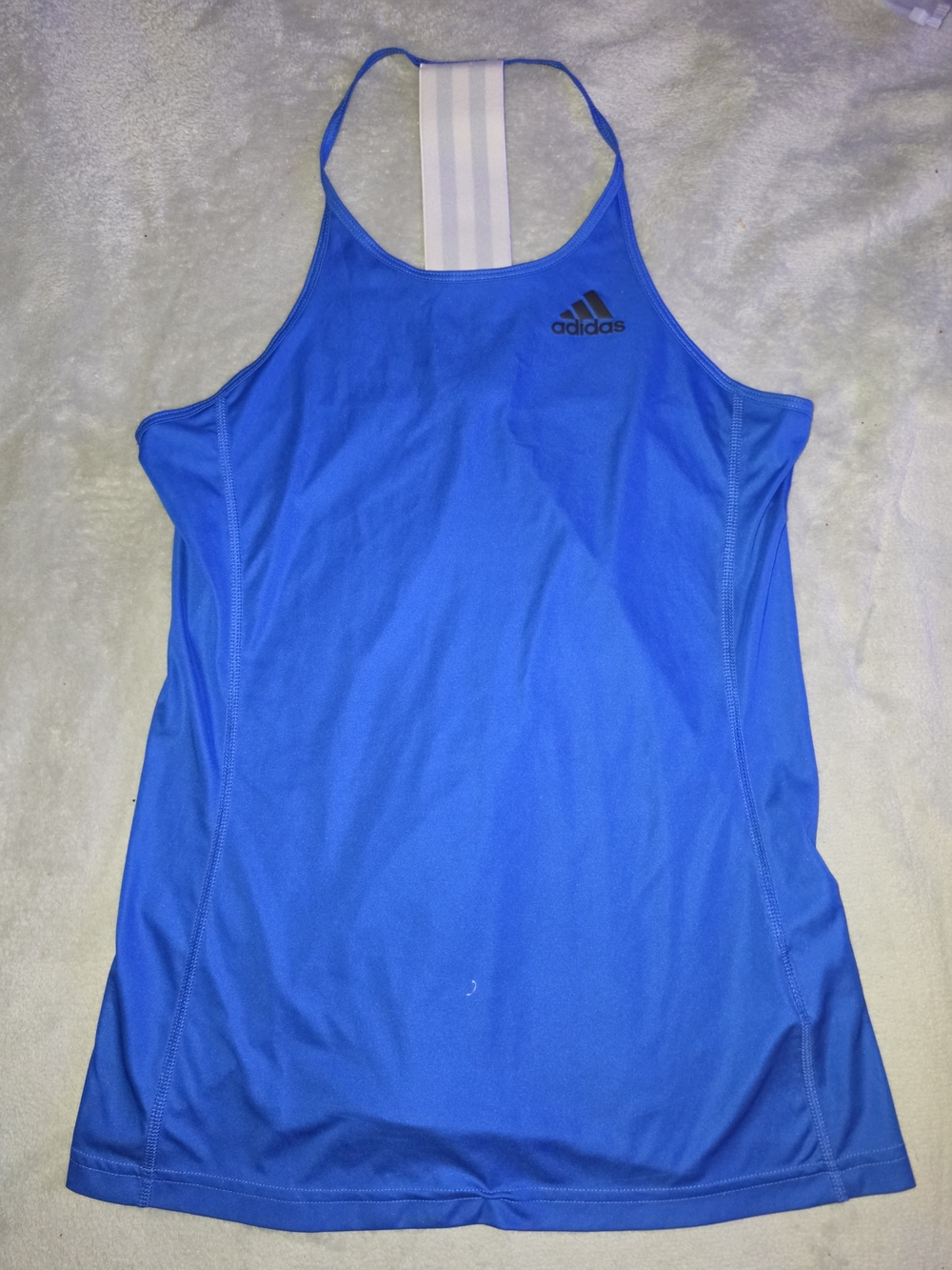 Adidas Women's Colbalt Blue Stripe Racerback Tank - Size Small